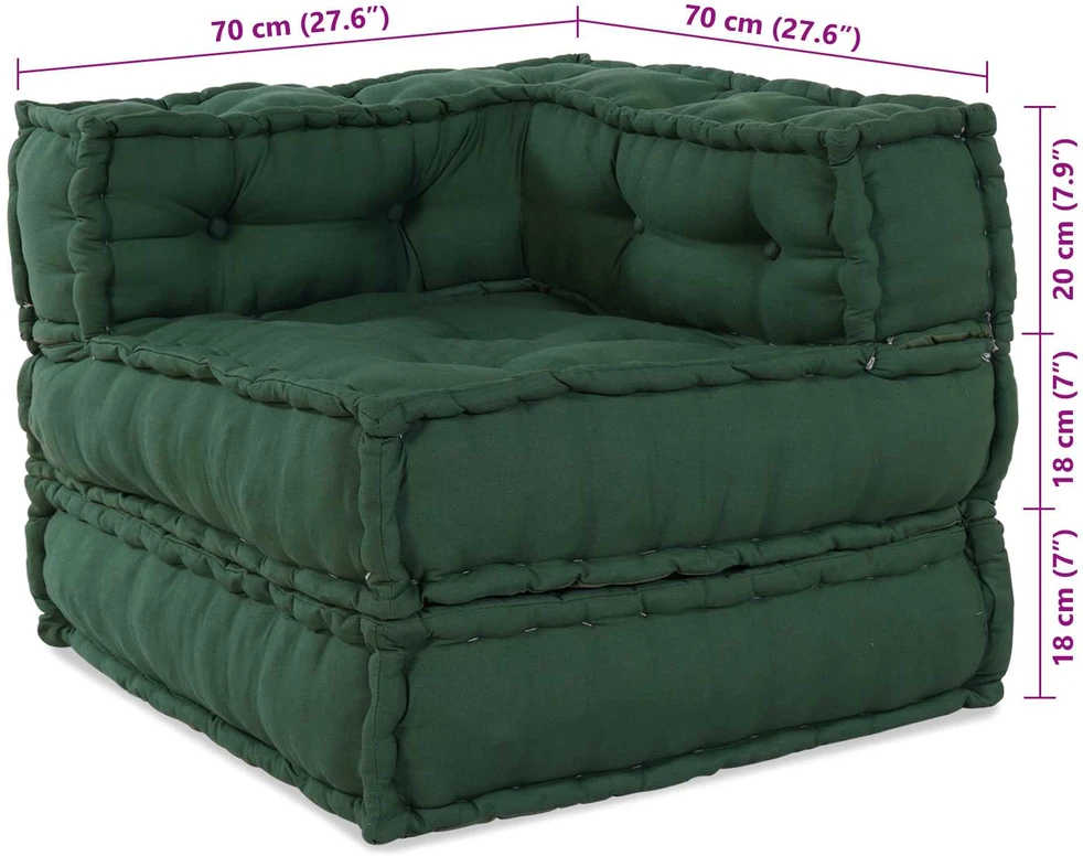 Modulinė sofa 2 vnt. Audinys Žalia 140 x 70 x 56 cm