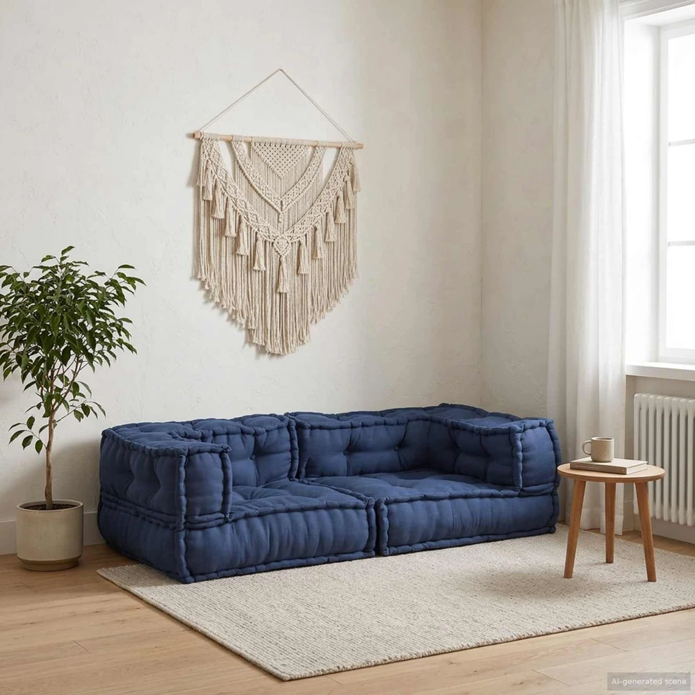 Modulinė sofa 3 vnt. Audinys Indigo 140 x 70 x 36 cm