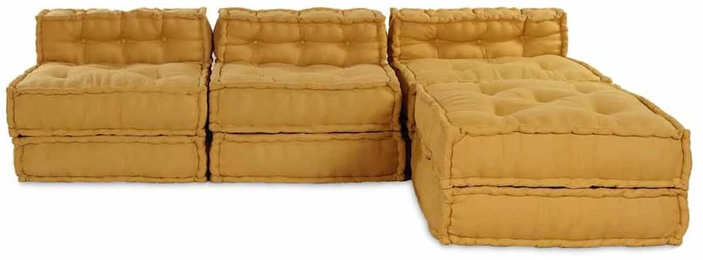 Modulinė sofa Audinys Geltona 210 x 140 x 56 cm