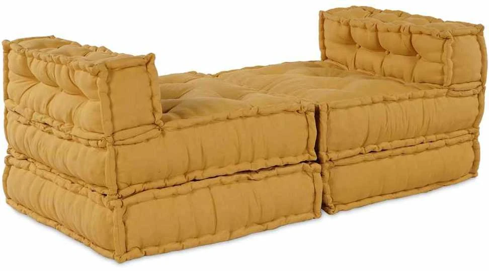 Modulinė sofa Audinys Geltona 210 x 140 x 56 cm