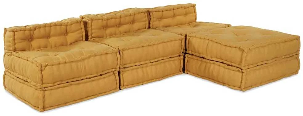 Modulinė sofa Audinys Geltona 210 x 140 x 56 cm
