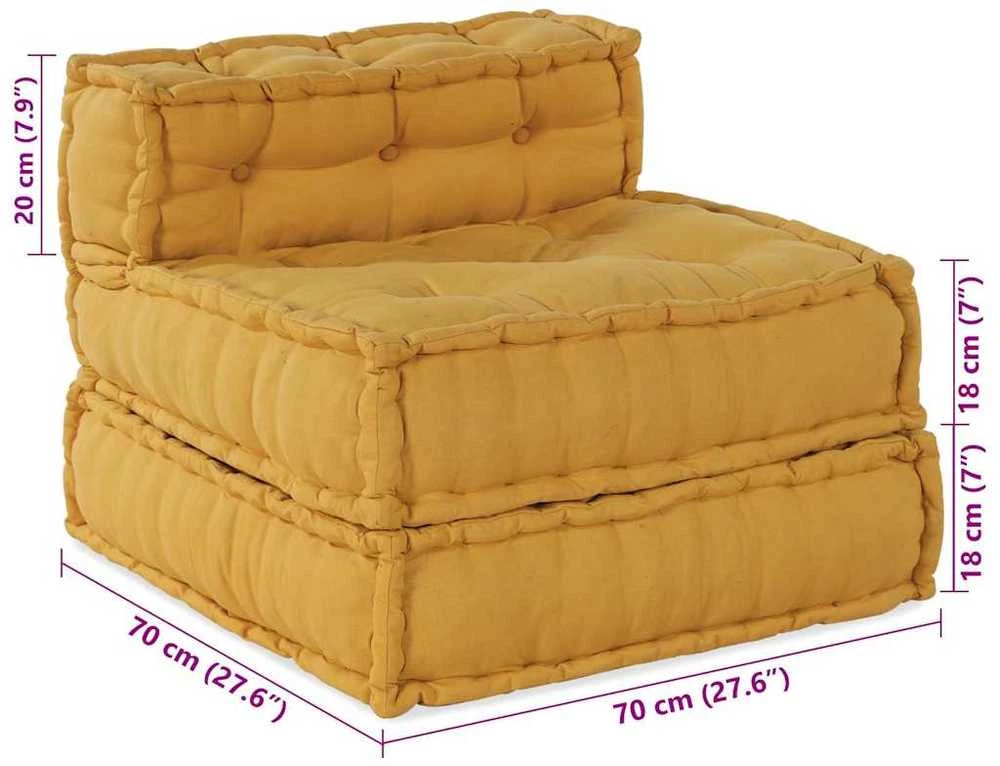 Modulinė sofa Audinys Geltona 210 x 140 x 56 cm