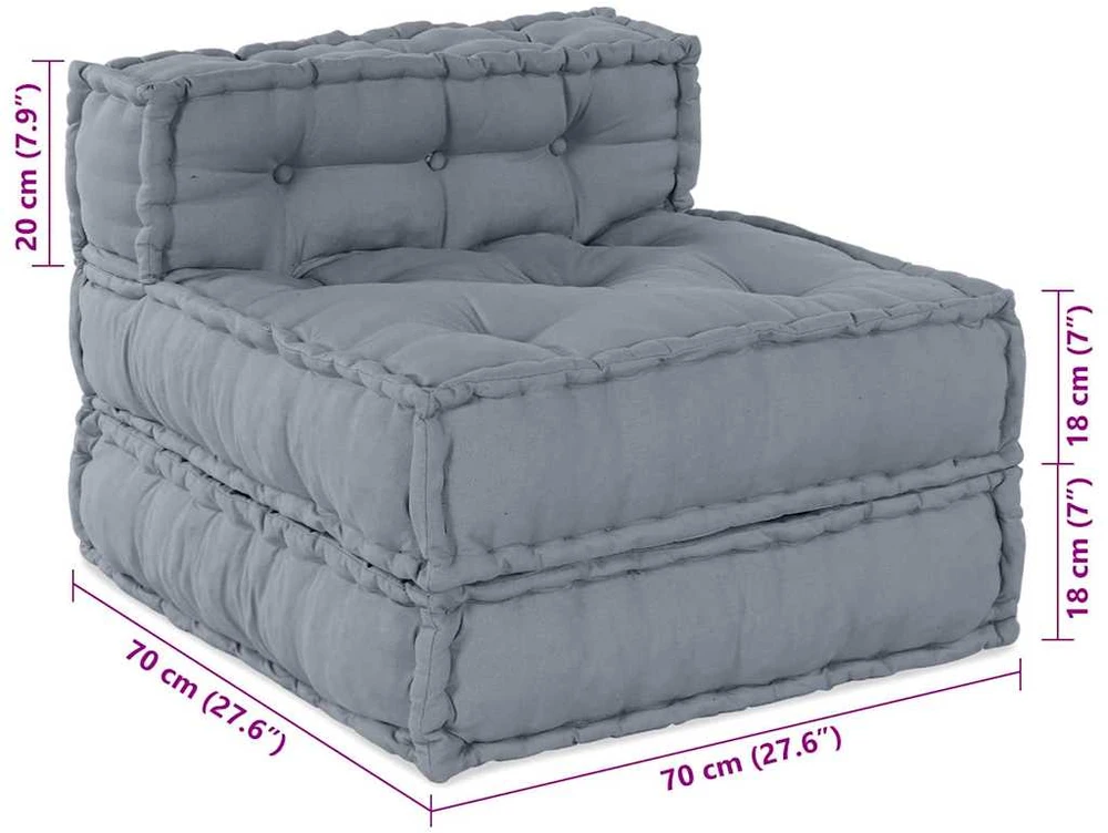 Modulinė sofa Audinys Pilka 210 x 140 x 56 cm