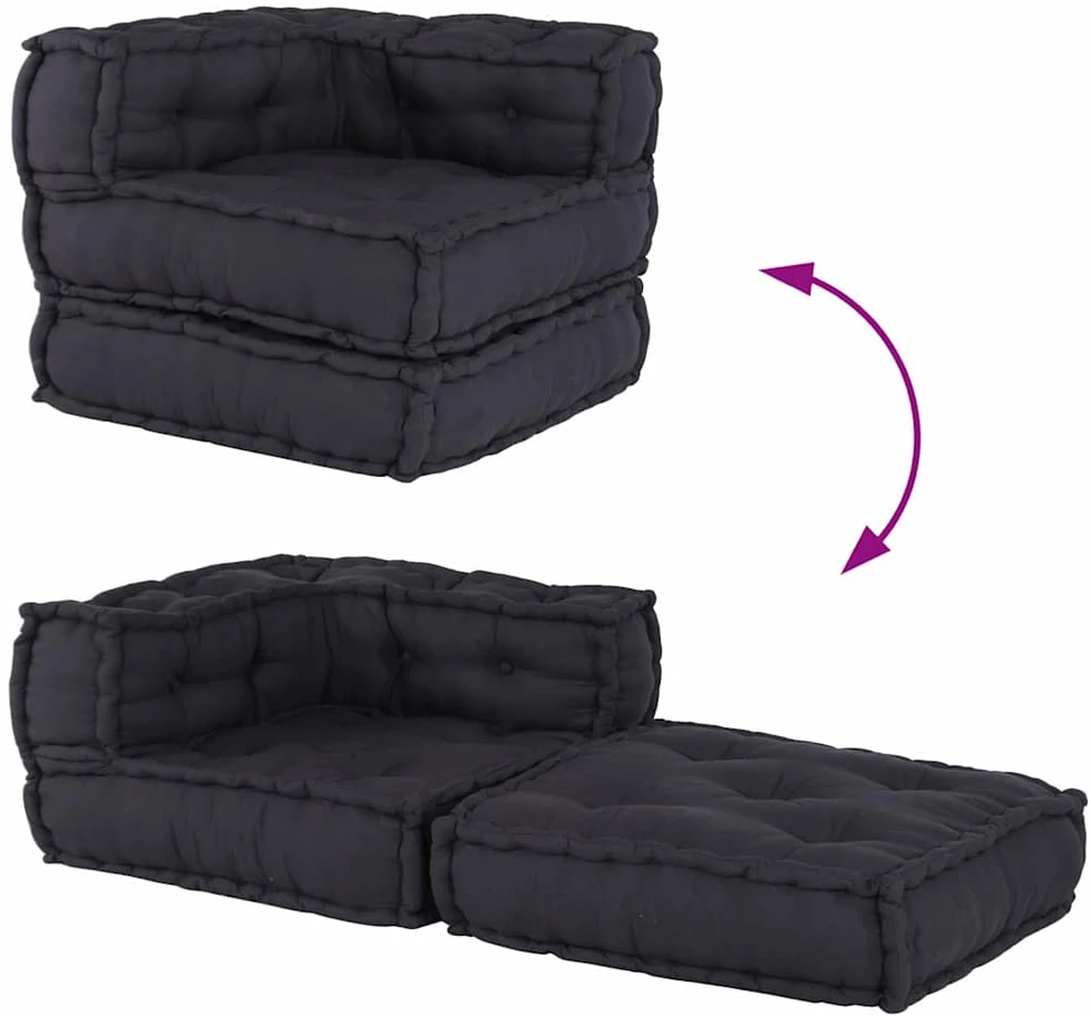 Modulinė sofa, antracito spalvos, 70x70x54 cm, audinys