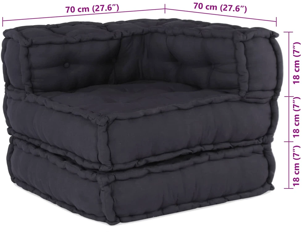 Modulinė sofa Audinys Antracito 210 x 140 x 56 cm