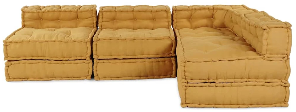 Modulinė sofa Audinys Geltona 210 x 140 x 56 cm