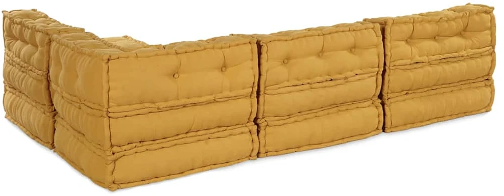 Modulinė sofa Audinys Geltona 210 x 140 x 56 cm