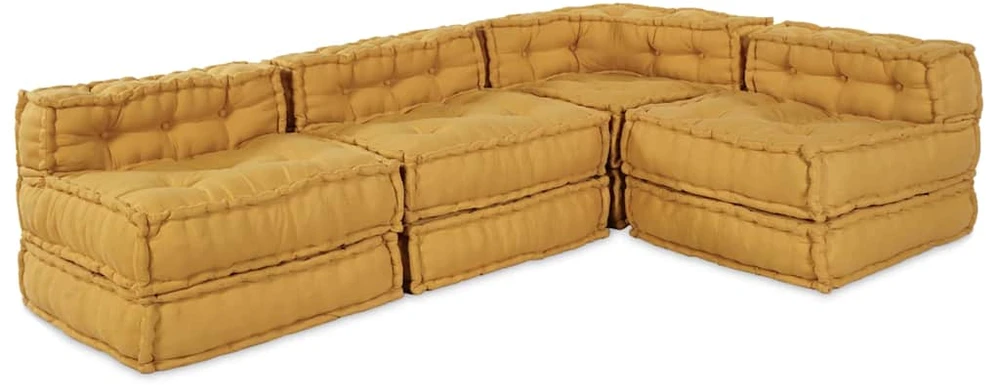 Modulinė sofa Audinys Geltona 210 x 140 x 56 cm