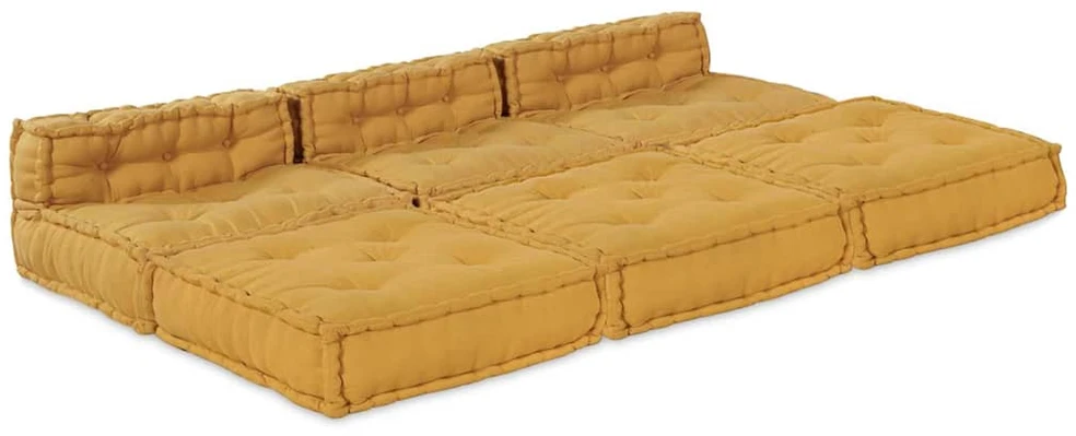 Modulinė sofa Audinys Geltona 210 x 140 x 56 cm