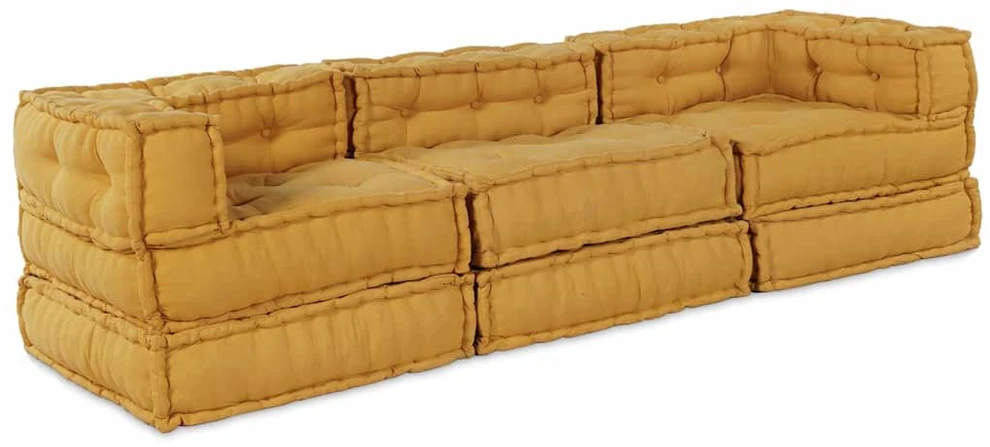 Modulinė sofa Audinys Geltona 210 x 70 x 56 cm