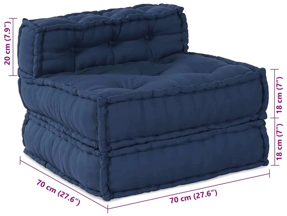 Modulinė sofa Audinys Indigo 210 x 140 x 56 cm