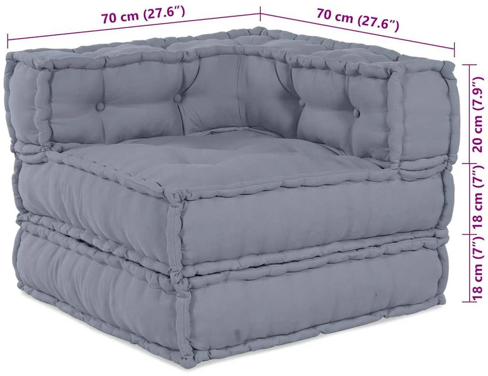 Modulinė sofa Audinys Pilka 210 x 140 x 56 cm
