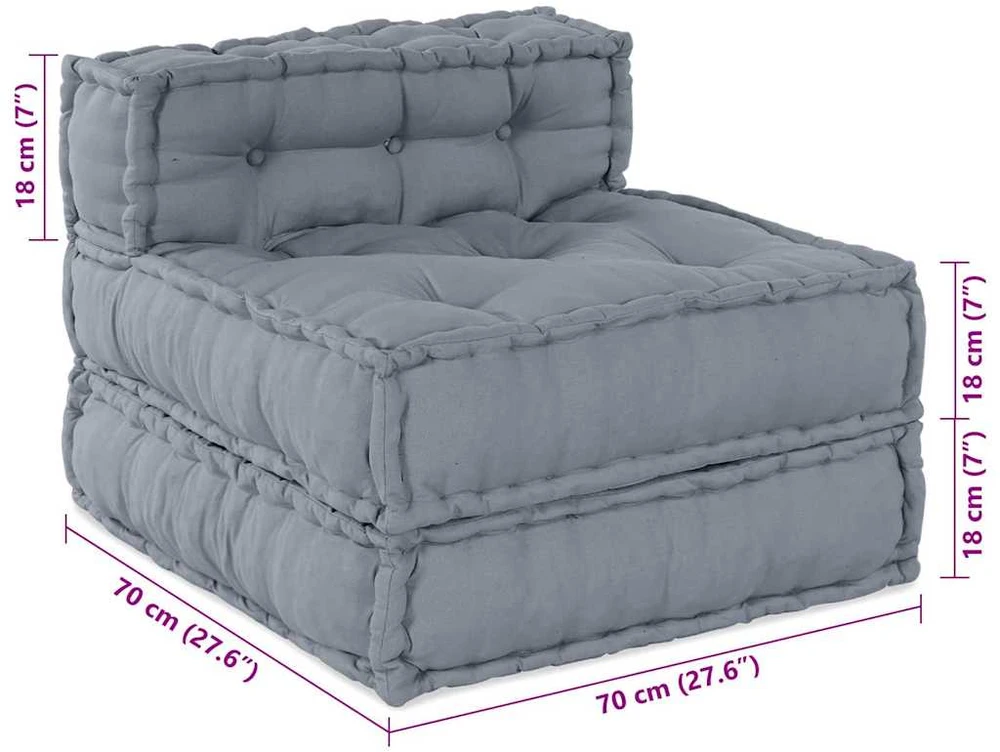Modulinė sofa Audinys Pilka 210 x 70 x 56 cm