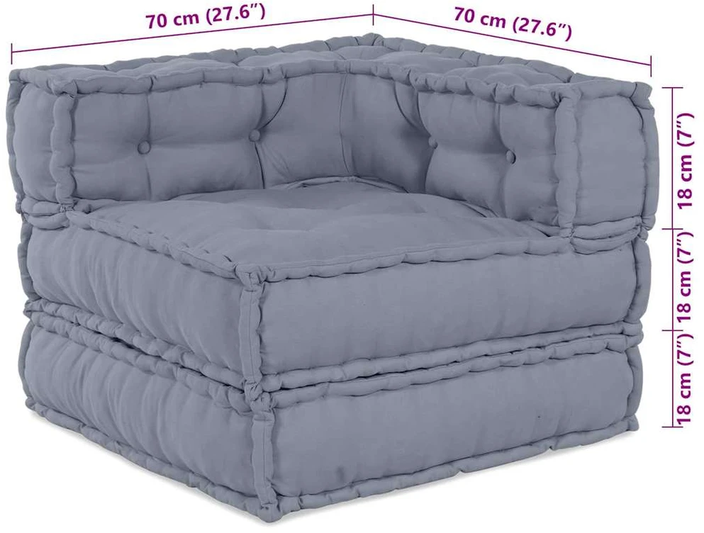 Modulinė sofa Audinys Pilka 210 x 70 x 56 cm