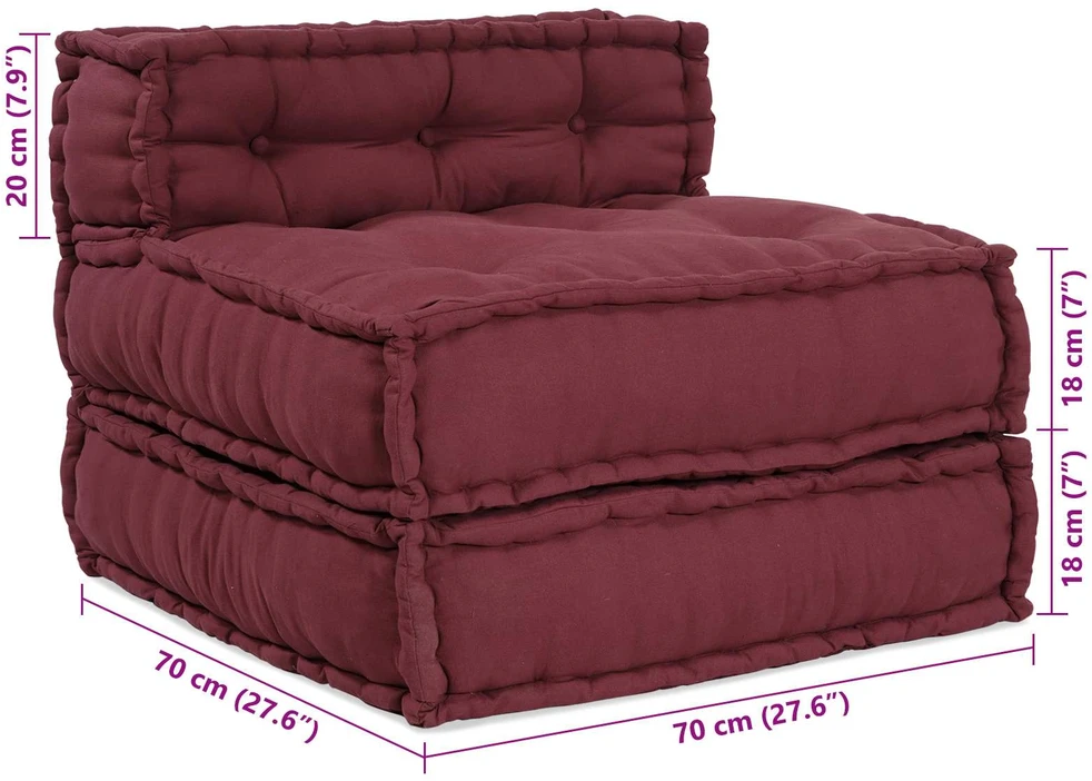 Modulinė sofa Audinys Raudonmedis 210 x 140 x 56 cm