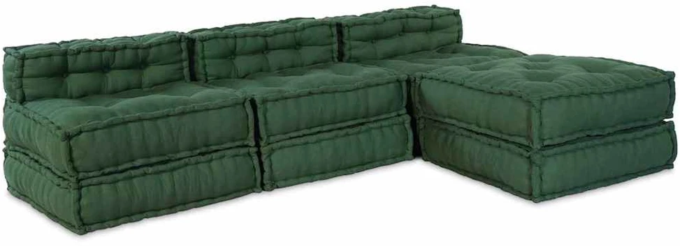 Modulinė sofa Audinys Žalia 210 x 140 x 56 cm