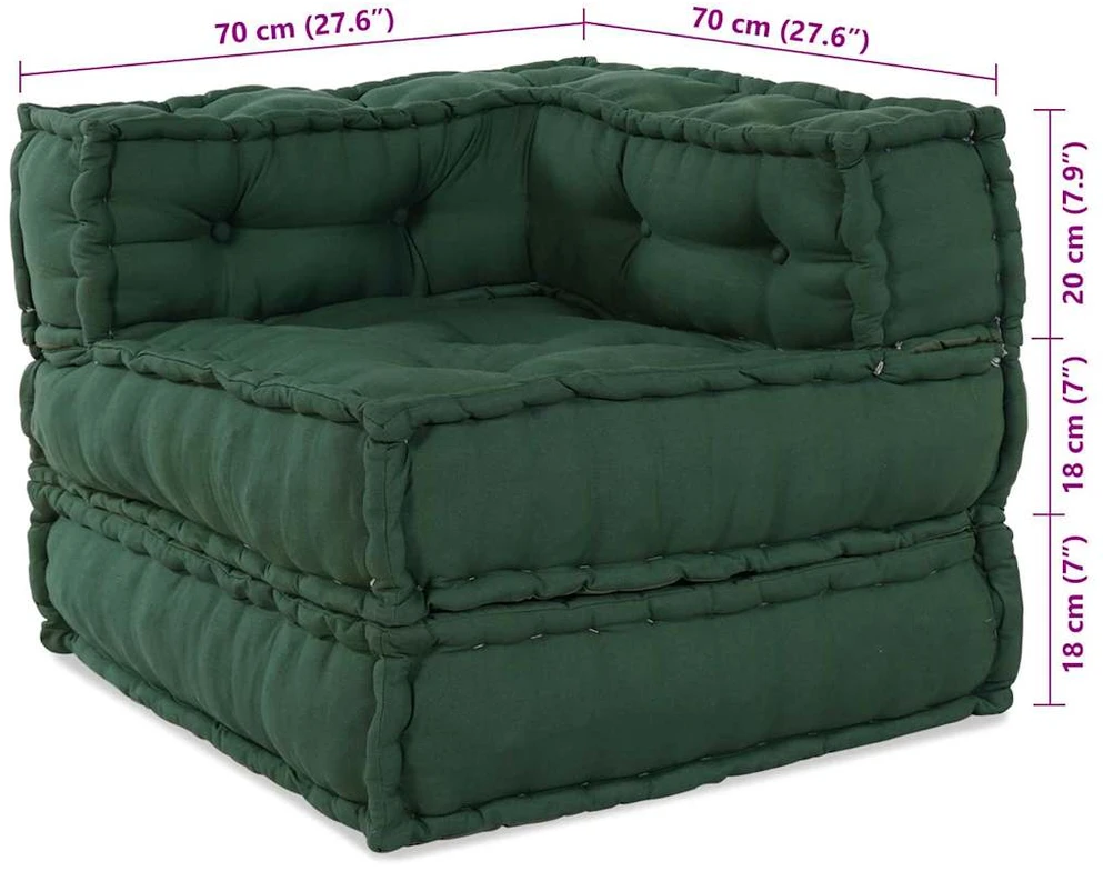 Modulinė sofa Audinys Žalia 210 x 140 x 56 cm