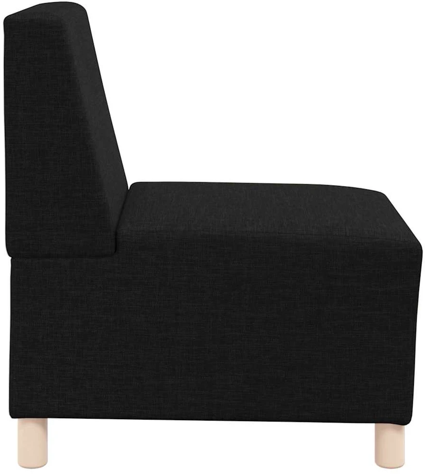 Modulinė sofa be porankių, juoda, 55 cm, audinys