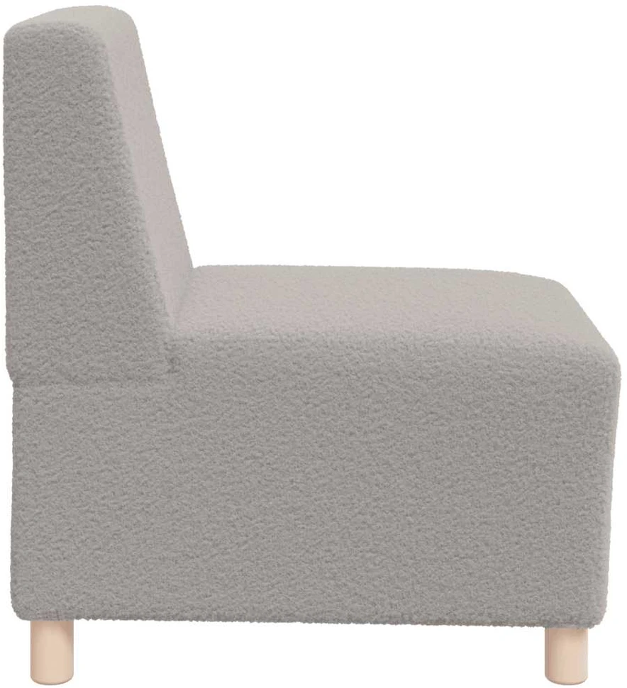 Modulinė sofa be porankių, šviesiai pilka, 55 cm, garbanotas, vilnonį audinį imituojantis audinys