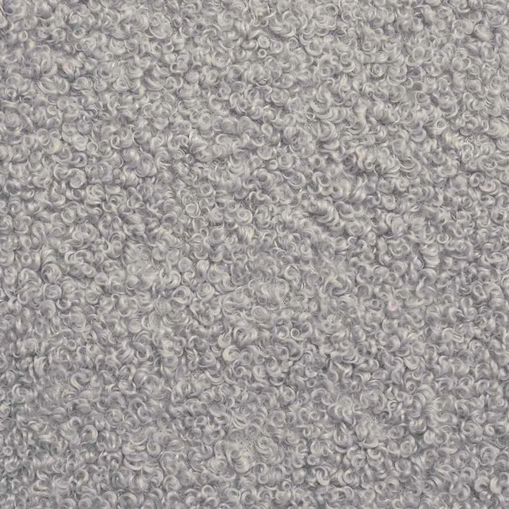 Modulinė sofa be porankių, šviesiai pilka, 55 cm, garbanotas, vilnonį audinį imituojantis audinys