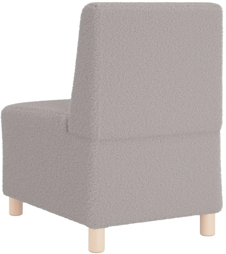 Modulinė sofa be porankių, šviesiai pilka, 55 cm, garbanotas, vilnonį audinį imituojantis audinys