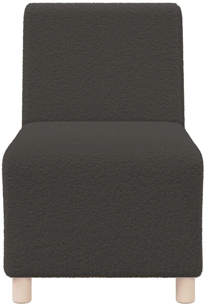 Modulinė sofa be porankių, tamsiai pilka, 55 cm, garbanotas, vilnonį audinį