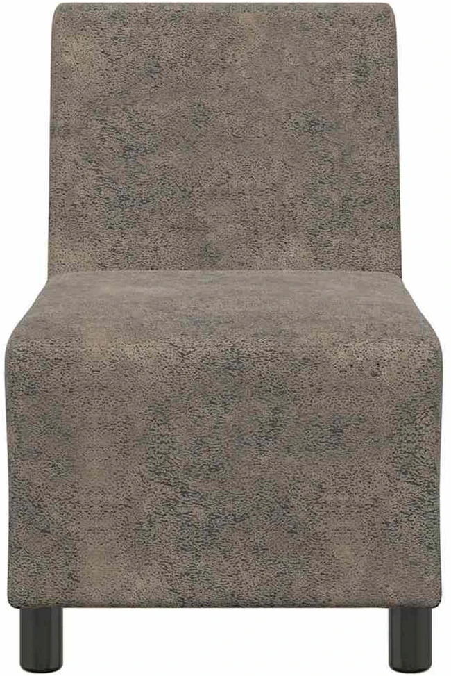 Fotelis Modulinė sofa be porankių, tamsiai pilka, 55 cm, dirbtinė zomša, oda