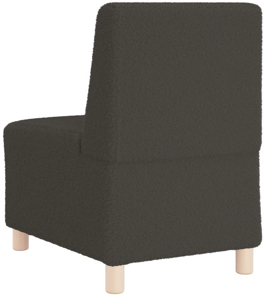Modulinė sofa be porankių, tamsiai pilka, 55 cm, garbanotas, vilnonį audinį