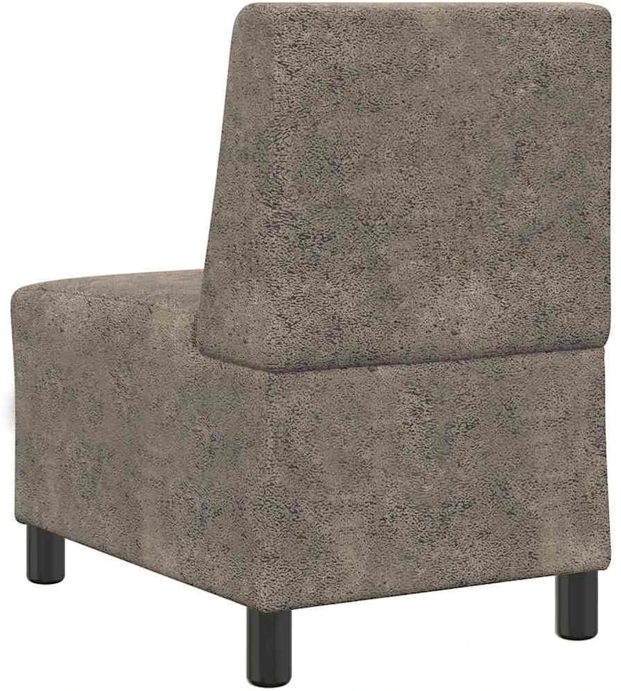 Fotelis Modulinė sofa be porankių, tamsiai pilka, 55 cm, dirbtinė zomša, oda