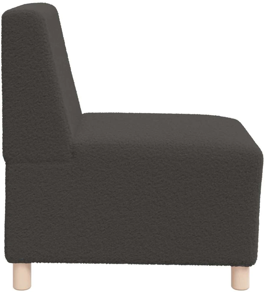 Modulinė sofa be porankių, tamsiai pilka, 55 cm, garbanotas, vilnonį audinį