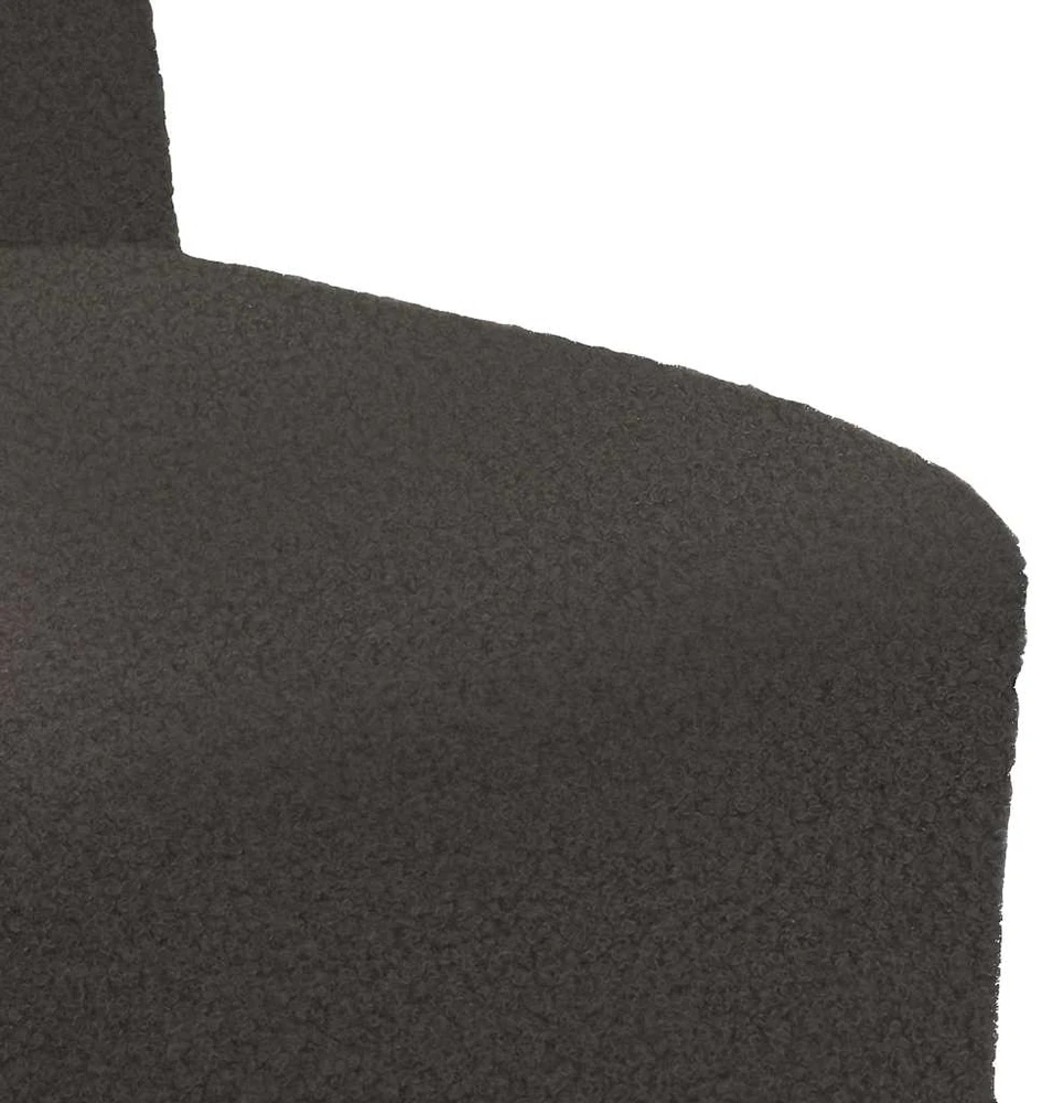 Modulinė sofa be porankių, tamsiai pilka, 55 cm, garbanotas, vilnonį audinį