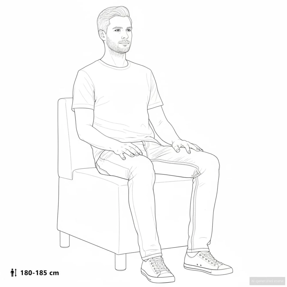 Fotelis Modulinė sofa be porankių, tamsiai pilka, 55 cm, dirbtinė zomša, oda
