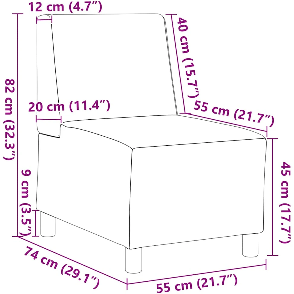 Modulinė sofa be porankių, tamsiai pilka, 55 cm, garbanotas, vilnonį audinį