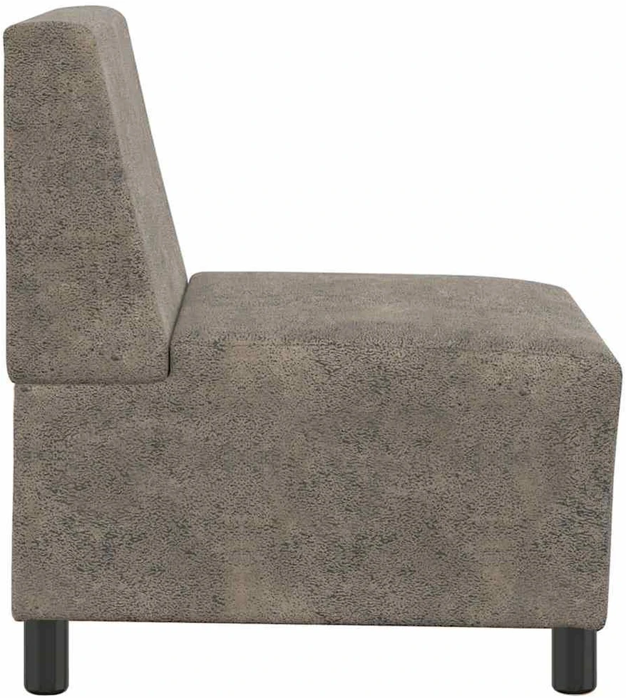 Fotelis Modulinė sofa be porankių, tamsiai pilka, 55 cm, dirbtinė zomša, oda