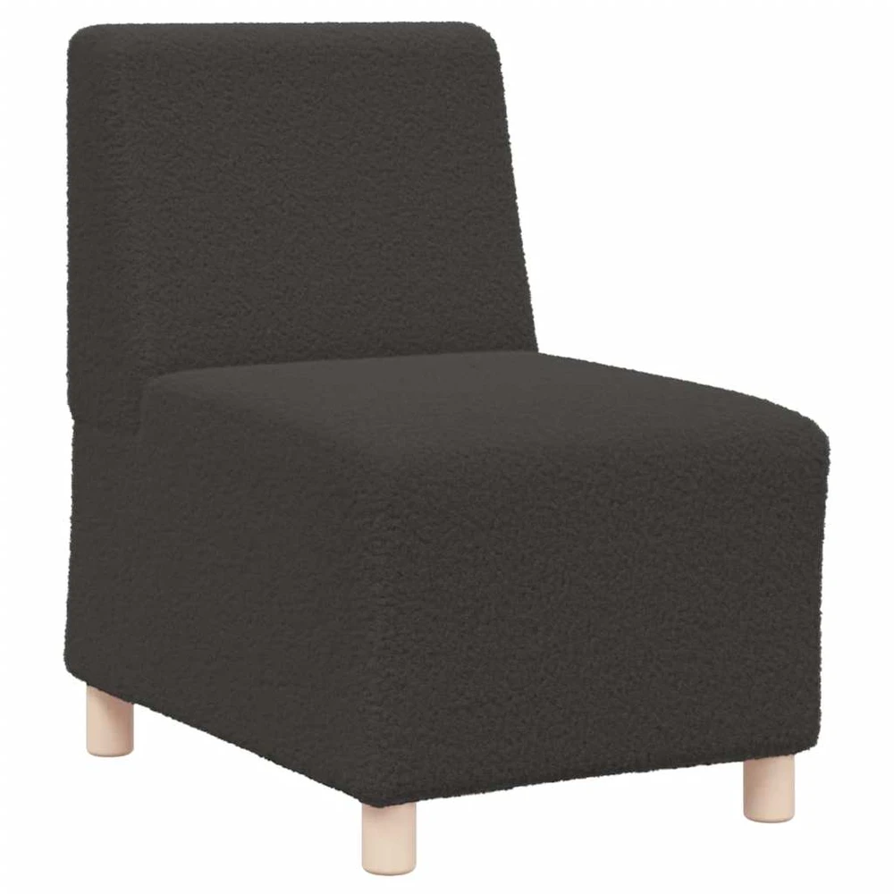 Modulinė sofa be porankių, tamsiai pilka, 55 cm, garbanotas, vilnonį audinį