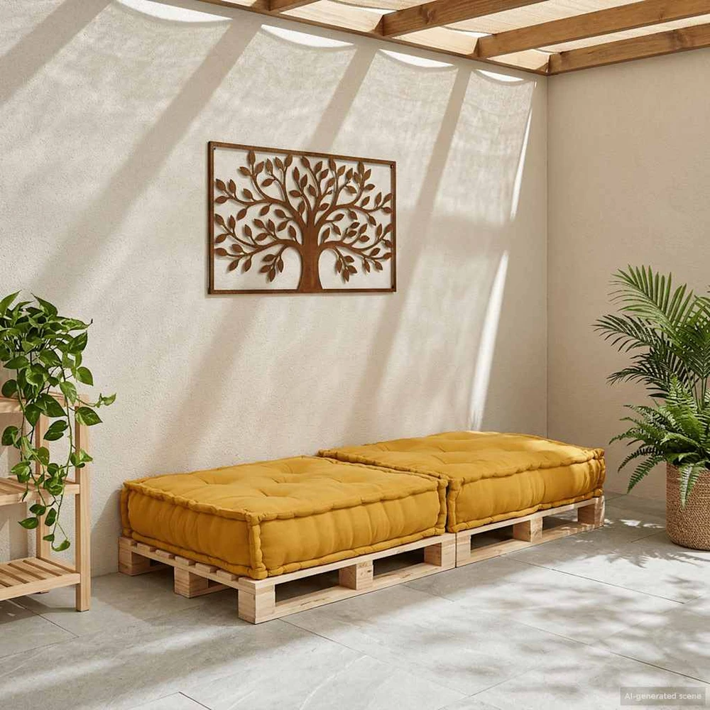 Modulinė sofa, geltona, 70x70x36, audinys