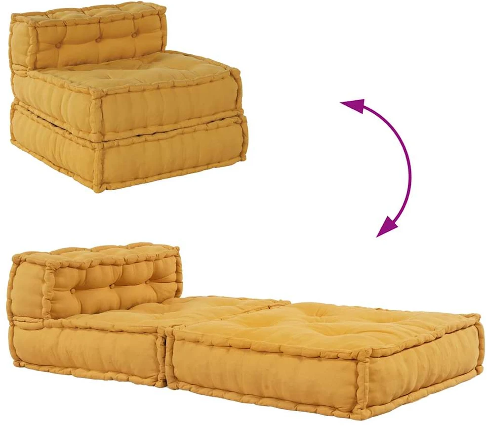 Modulinė sofa, geltona, 70x70x54 cm, audinys