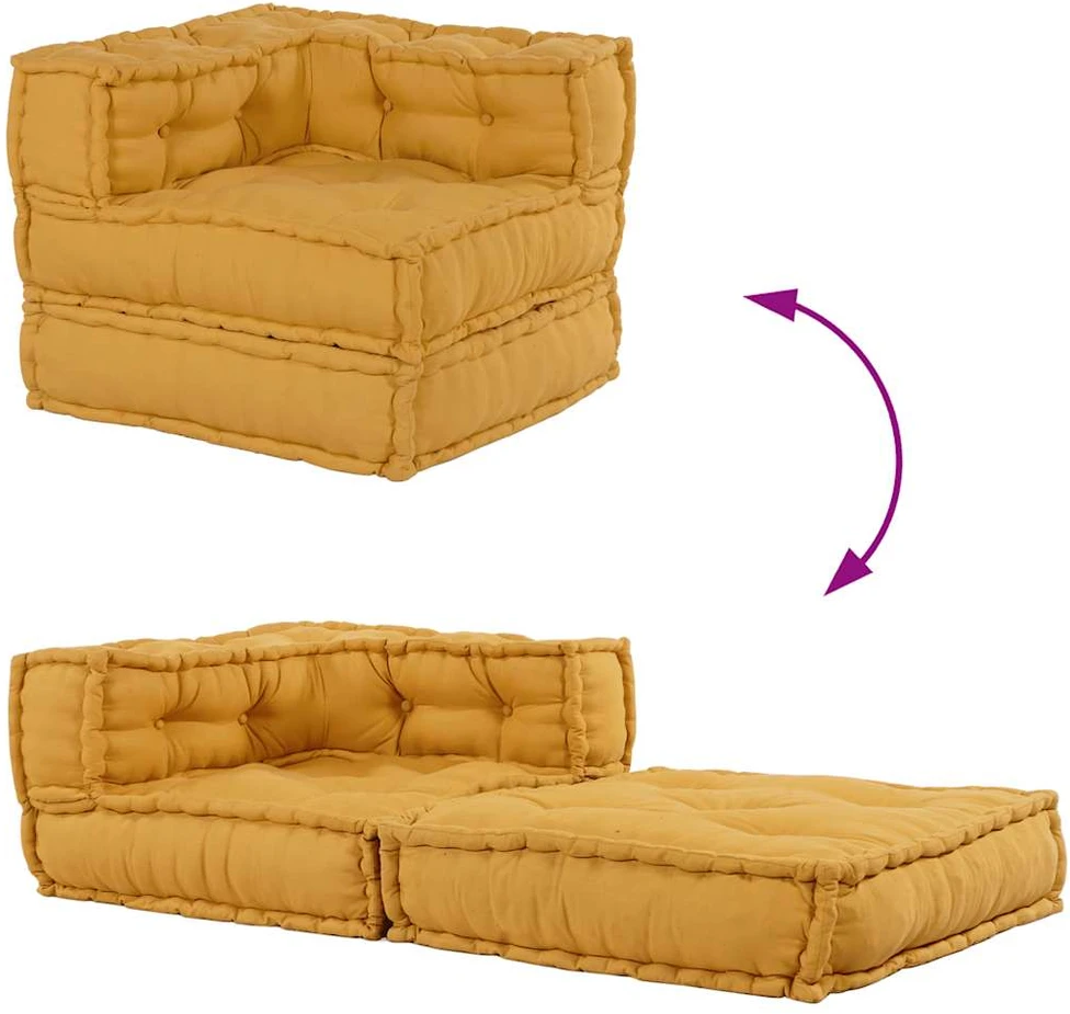 Modulinė sofa, geltona, 70x70x54 cm, audinys