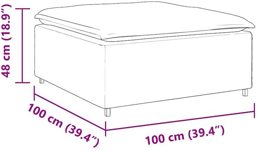 Modulinė sofa-kojų pakojė, juoda, 100x100x48 cm