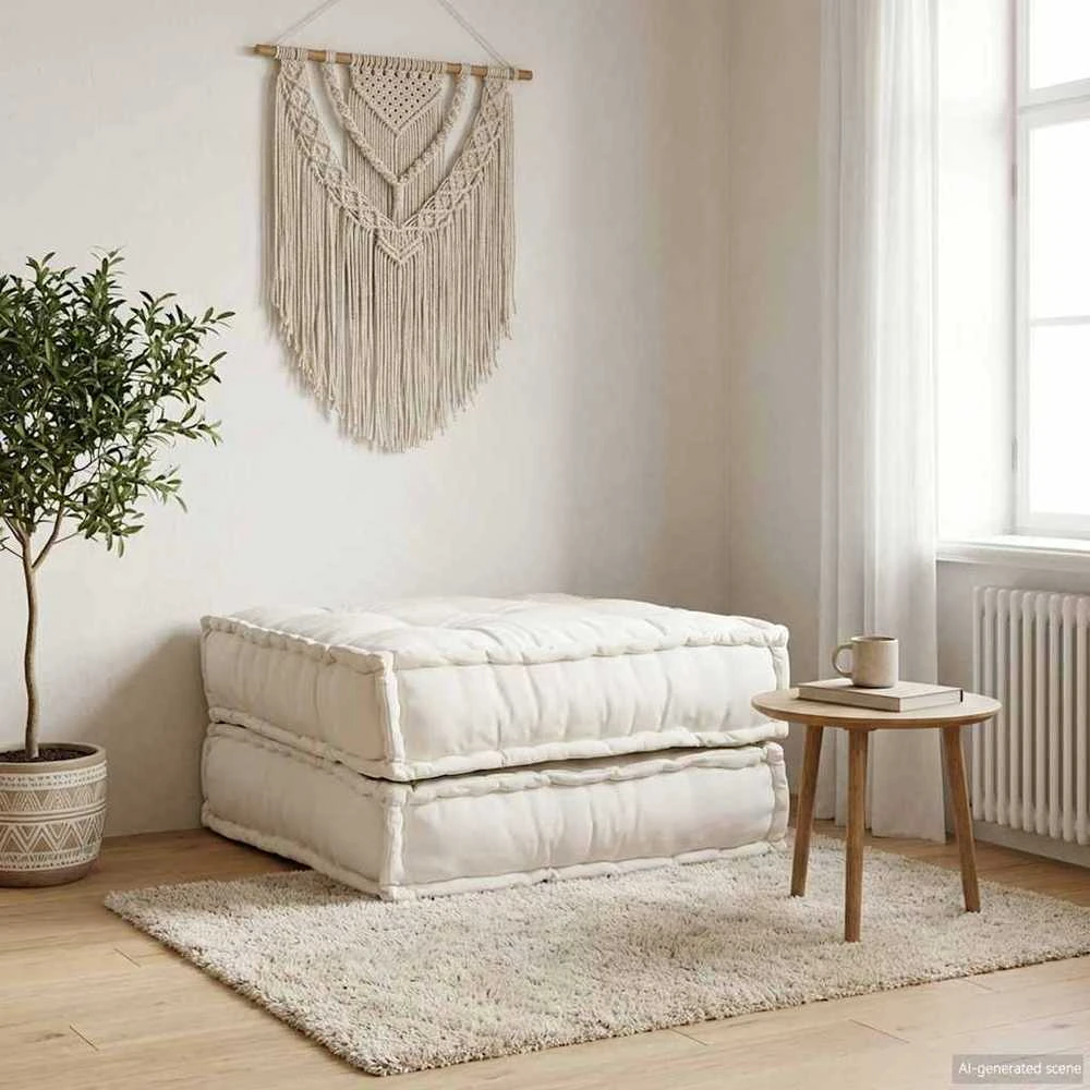 Modulinė sofa, kreminės spalvos, 70x70x36 cm, audinys