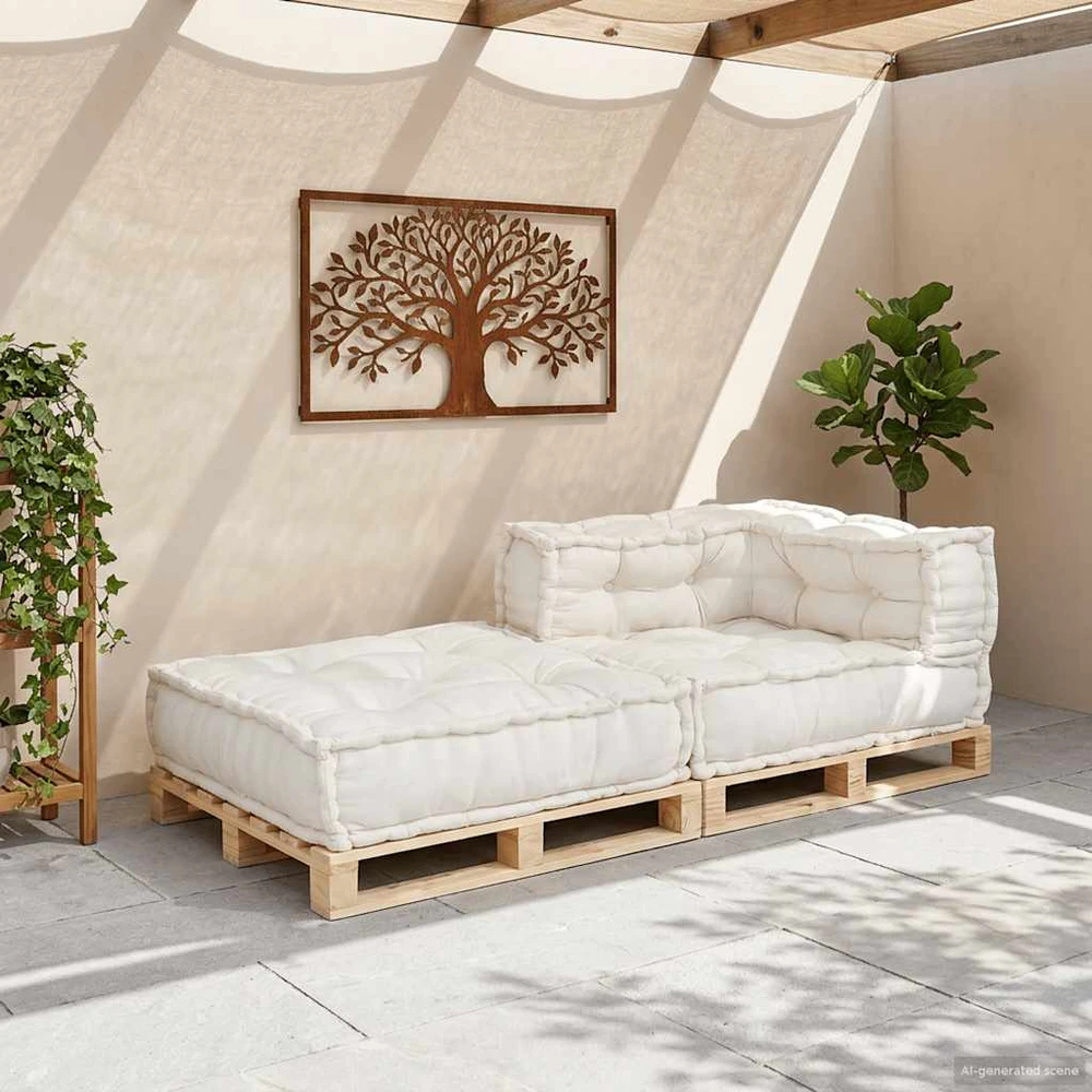 Modulinė sofa, kreminės spalvos, 70x70x54 cm, audinys