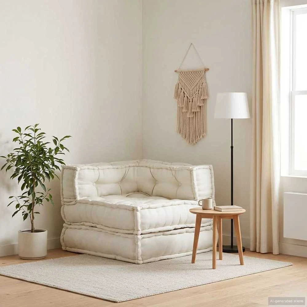 Modulinė sofa, kreminės spalvos, 70x70x54 cm, audinys