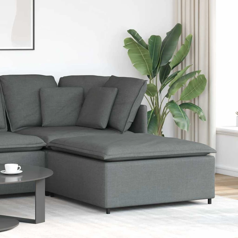 Modulinė sofa, pakojų modulis, tamsiai pilka, 100x100x48 cm