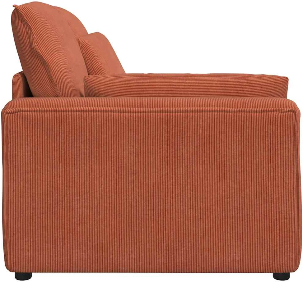 Modulinė sofa, porankiai, galas, su pagalvėlėmis, raudonai oranžinė, 100 cm