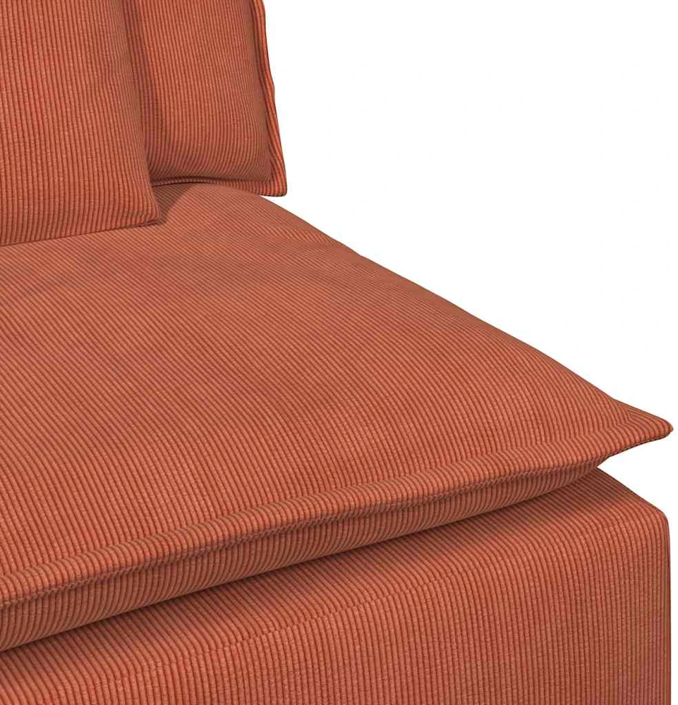 Modulinė sofa, porankiai, galas, su pagalvėlėmis, raudonai oranžinė, 100 cm