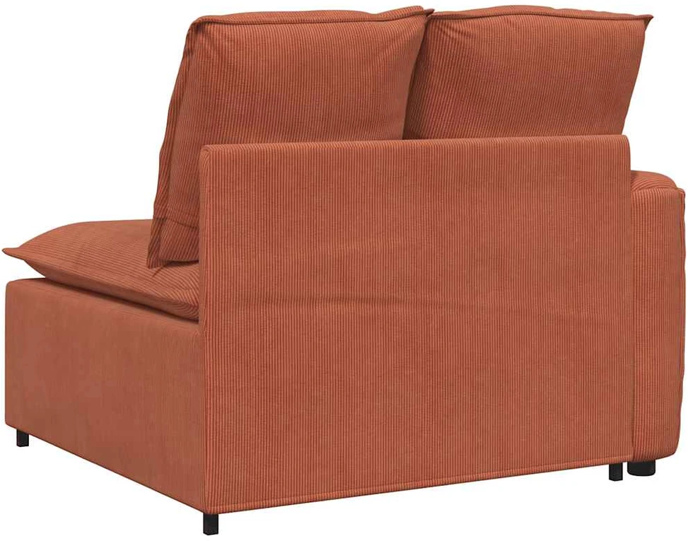 Modulinė sofa, porankiai, galas, su pagalvėlėmis, raudonai oranžinė, 100 cm