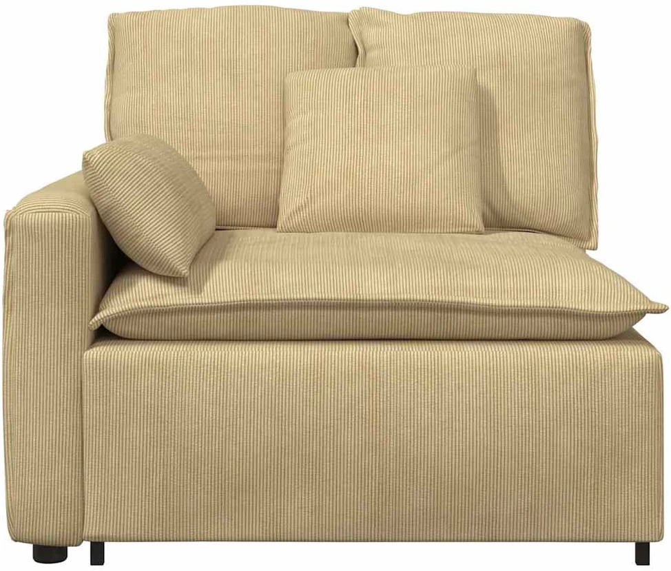 Modulinė sofa, porankiai, galinėje dalyje, su pagalvėlėmis, pilkai žalia, 100 cm