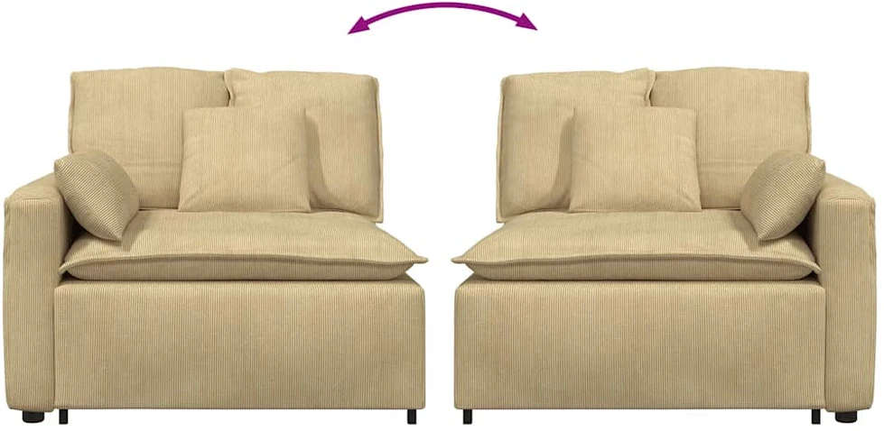 Modulinė sofa, porankiai, galinėje dalyje, su pagalvėlėmis, pilkai žalia, 100 cm