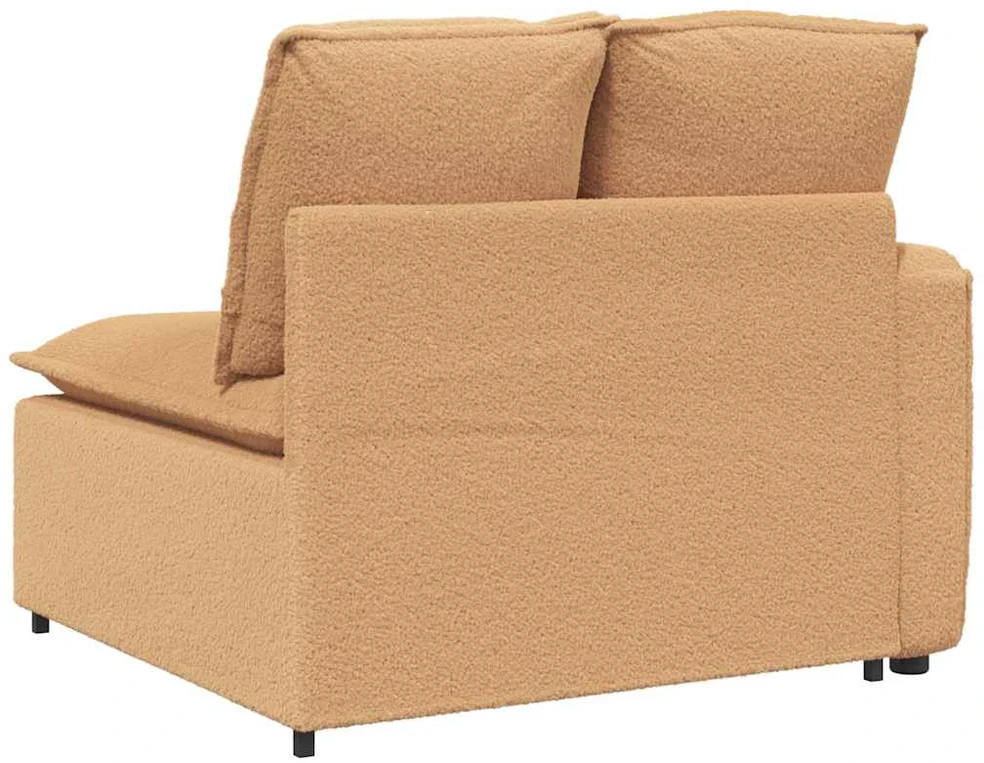 Modulinė sofa, porankiai, galo modulis su pagalvėlėmis, smėlio spalvos, 100 cm