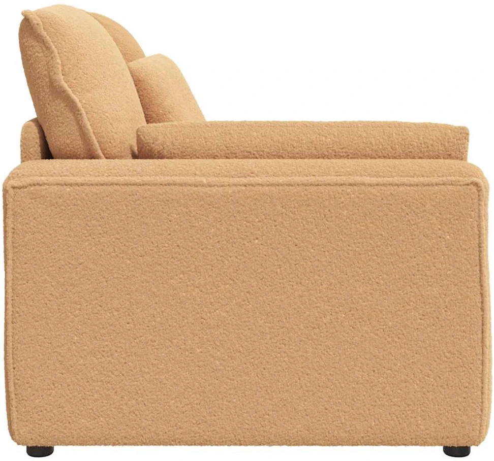 Modulinė sofa, porankiai, galo modulis su pagalvėlėmis, smėlio spalvos, 100 cm